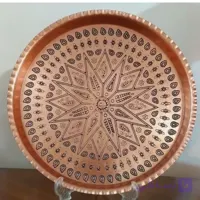 سینی مسی زنجان طرح برجسته 29سانتی مناسب پذیرایی و دکوراسیون