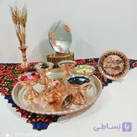 6 عدد هفت سین یا آجیل خوری تک نفره تمام مسی رنگ ثابت زنجان