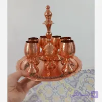 تنگ و جام شش عددی و سینی گلبرگ قطر28 مسی زنجان نانو شده رنگ ثابت