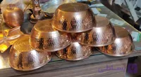 کاسه آبگوشت مسی اعلا قطر 16 چکشی ضخیم نانو شده 6تایی