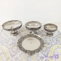 ست پذیرایی تمام مسی دست ساز زنجان با ابکاری کروم
