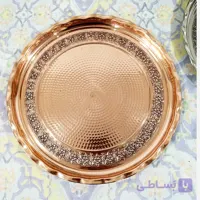 سینی تمام مسی گل برجسته سیاه قلم قطر 38