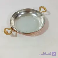 ماهی تابه مسی دو دسته برنجی زنجان چکش کاری شده داخل قلع قطر 18