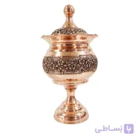 قندان گلبرگ مسی پایه دار زیبا و نانو شده