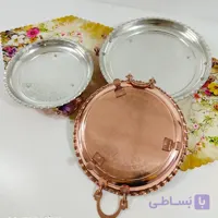 سینی پلو خوری دسته پایه دار مسی زنجان قطر 30