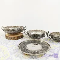 سرویس پذیرایی گلبرگ دسته دار کروم سه پایه