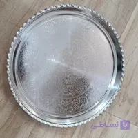 سینی مسی بزرگ طرح مجمع قطر ۴۰ داخل ترمه