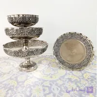 سرویس پذیرایی مسی اطلس کروم ۴ تیکه سیاه قلم