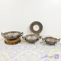 سرویس پذیرایی گلبرگ دسته دار کروم مدل سلطنتی