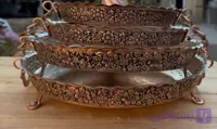 دیس گرد مسی گلبرگ پایه دار سایز ۳ قطر ۳۳ پلوخوری و مرغ خوری