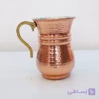 لیوان مسی ترک کمر باریک با دسته برنجی نانو شده ۱ عددی