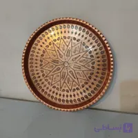 سینی گرد مسی قطر 22طرح دار زنجان نانو شده