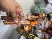قاشق و چنگال مسی هر کدام ۶ عددی