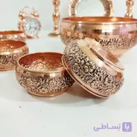 پیاله هفت سین مسی شش تایی یا تنقلات اطلس زیبای مسی