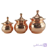 شکلات خوری مسی 3عددی بدون پایه در 3 سایز 27x25x20 در مس نمونه زنجان چکشی نانو مناسب.قندان.شکلات و آجیل
