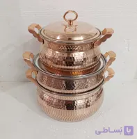 سرویس عروس شامل دو عدد قابلمه و یک عدد ماهی تابه
