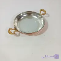 ماهی تابه مسی دو دسته برنجی زنجان چکش کاری شده داخل قلع