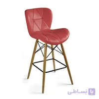صندلی اپن کانتر جزیره بار پیشخوان مدل پایه چوبی بلند زین اسبی