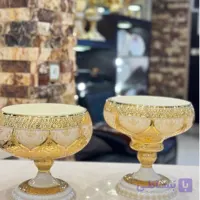 کاسه آجیل کریستال طلا کوب