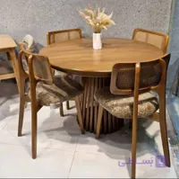 میزناهارخوری چوبی ۴نفره حصیری شرکتی مدل پارمیس