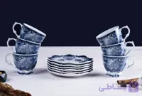 ست 12پارچه فنجان و نعلبکی تی تایم آکسفورد آبی 3012