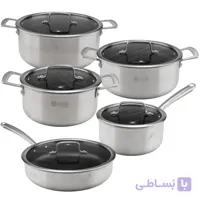 سرویس قابلمه 10 پارچه استیلMGS کف لیزری کد CWS3110