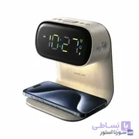 ساعت رومیزی گرین لاین با شارژر بی‌سیم ۱۵ وات مدل GNBED15WCH