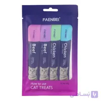 تشویقی بستنی گربه FAENBEI بسته ۶ عددی – طعم مرغ، گوشت و ماهی کاد
