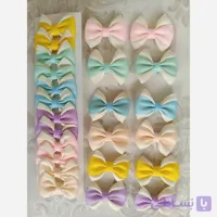 گیره مو پاپیون رنگی بسته 12عددی
