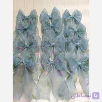 گیره مو طرح پاپیون قلبی رنگ آبی