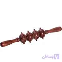 وردنه ماساژ چوبی آجدار چهار غلتکی