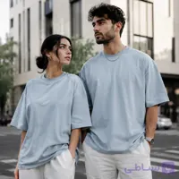 تی‌شرت باکسی یقه کش بافت