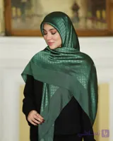 روسری ژاکارد لمه صادراتی سبز زمردی