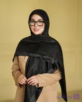روسری ژاکارد لمه صادراتی مشکی