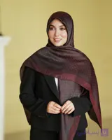 روسری ژاکارد لمه صادراتی زرشکی
