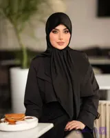 روسری مشکی ساده شاین دار کد 1