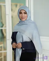 روسری ژاکارد لمه صادراتی آبی آسمانی