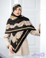 روسری نخی طرح آرت گل و طناب
