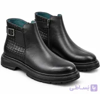 بوت چرم طبیعی السا مشکی