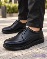 کفش مردانه تمام چرم مدل کاینو بندی – طبی و راحتی