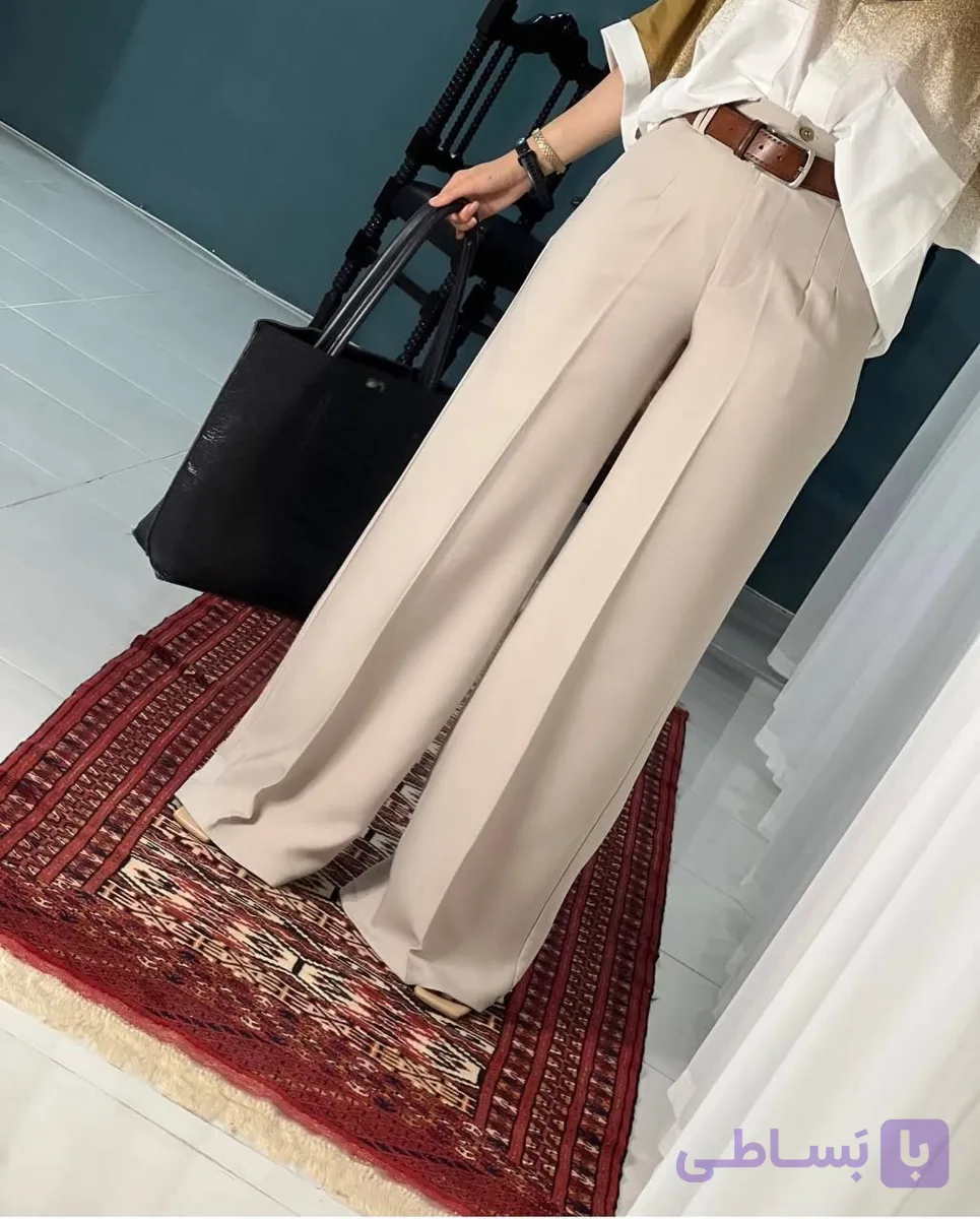 شلوار فول بگ کرپ سان استخونی