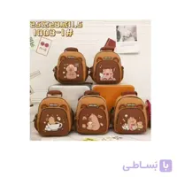 کوله پشتی مهدکودکی دو زیپ طرح کاپی‌بارا (ابعاد ۲۵×۲۲×۱۲)