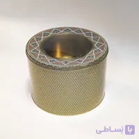 قوطی فلزی زعفران قطر 23 ارتفاع 17 (1000 گرم سرگل)