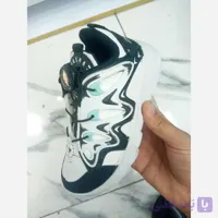 کفش اسپرت بچگانه دیسکی پمپی سفید مشکی سایز 31 تا 35