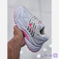 کفش اسپرت دخترانه نایک سفید صورتی سایز 37 تا 40 با زیره پیو نرم مناسب پیادهروی و طبیعتگردی