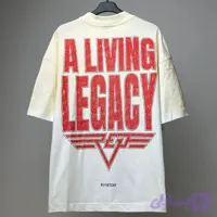 تیشرت کرم سفید REPRESENT طرح قرمز A LIVING LEGACY