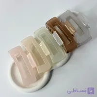 کلیپس مو مستطیل شفاف شاین دار