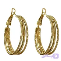 گوشواره زنانه ژوپینگ مدل حلقه ای تراش دار کد Z32111