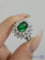 انگشتر خاویاری سنگ سبز کد 26267