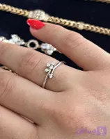 انگشتر سه‌گلبرگ سفید ژوپینگ‌اصل